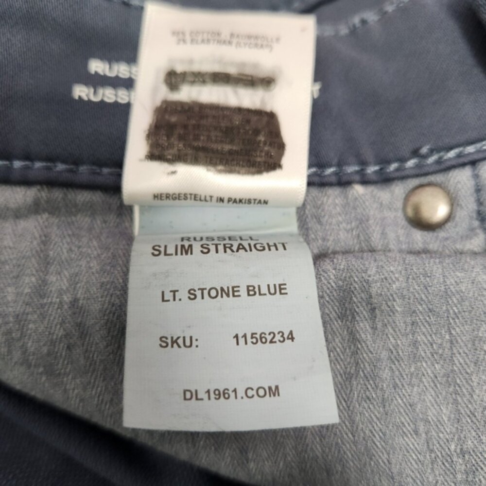 Men's DL1961 Russell Slim Straight light Stone Blue Jeans size 32×34 - Picture 9 of 12